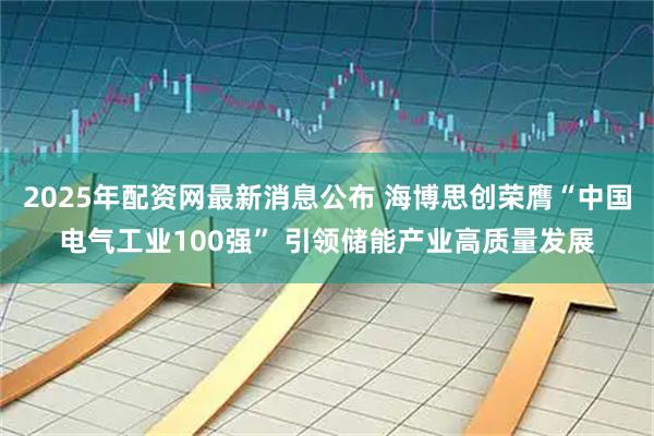 2025年配资网最新消息公布 海博思创荣膺“中国电气工业100强” 引领储能产业高质量发展